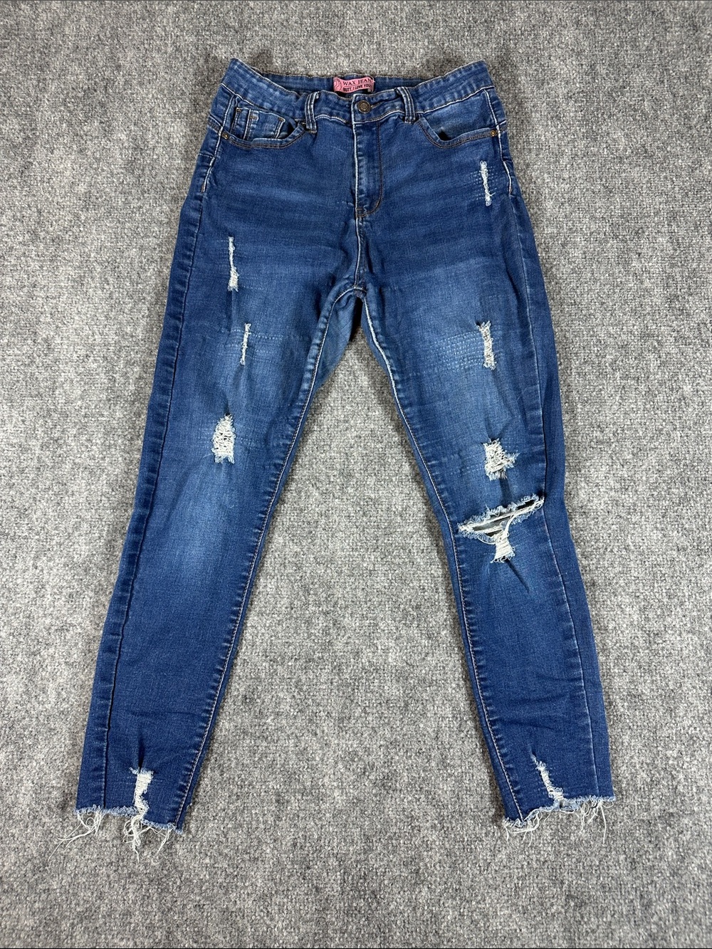 Wax Jean Push-Up High-Rise Distressed Skinny Jean Size 13/31